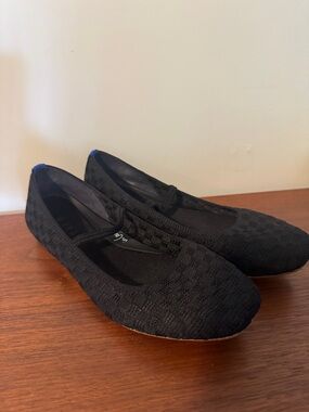 The Max Square Mary Jane - Woven Black Sand